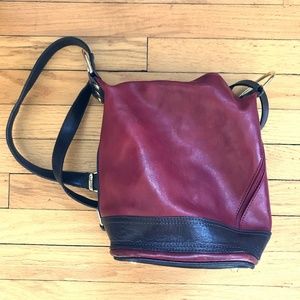Maroon/Brown Valentina Crossbody Shoulder Purse